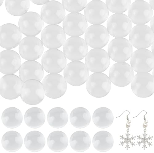 SUNNYCLUE 1 Schachtel 80 Stück 6mm Klare Glasperlen Vasenfüller Transparente Aquarium Kieselsteine Rund Ohne Loch Dekorative Rondellperlen Für Mosaik Heimdekoration Aquarium Und Weihnachtsbasteln