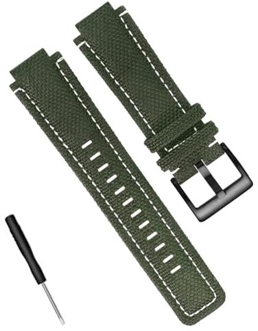 hoosouk Männer Leinwand Armband Geeignet Für Timex Tide Kompass T2N720 T2N721 T2N739 Nylon Uhr Strap Ersatz Zubehör(Green White Black)