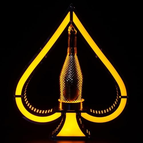 FJZFU Color Adjustable Glowing Wine Bottle Display, Bottle Service Sign, Ace Of Spades Champagne VIP Bottle Presenter for Bar/Hotel/Nightclub/Private Bottle PresenterParty