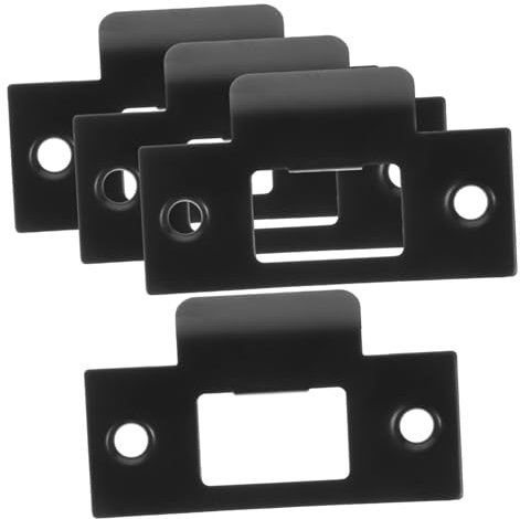 KITANDOVE 4pcs Long Lip Extended Strike Plate Door Lock Guide for Security Deadbolt Installation Kit