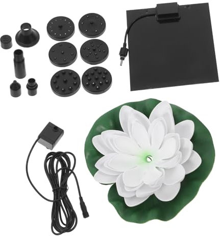 Solarbetriebener Lilien Brunnen 2, 5 W aus Laminat Weiß für Draußen