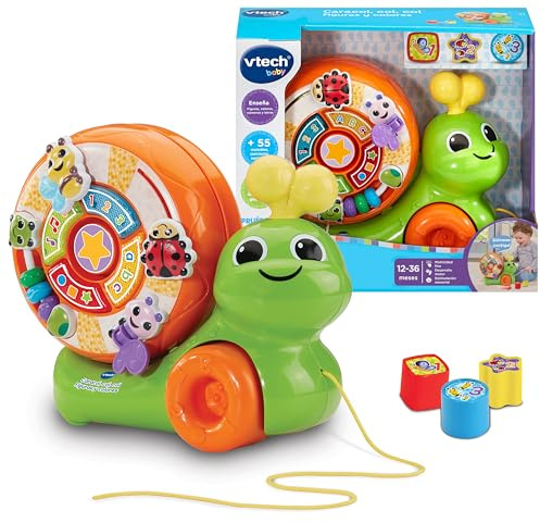 VTech - Snigel kål musik och djur, dragleksak, interaktiv snigel, matchande spel, ögon-handkoordination, present barn 1 år, ESP-version