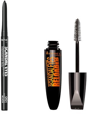 Rimmel, Duo Regard Intense : Eyeliner Pigments Riches & Mascara Volume x11, Formule Waterproof, Tenue 24h, Look Impactant