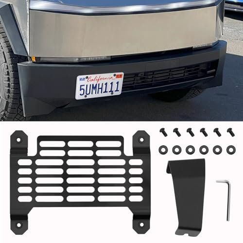 Tesla Cybertruck Front License Plate Holder License Plate Frame Mount Bracket Kit 2024 2025 Tesla Cybertruck Accessories USA Made No Drilling No Adhesives Anti-Theft Quick Disassembly