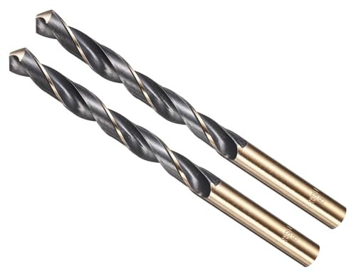 METALLIXITY Drill Bit (10mm) 2pcs, 4341 High-Speed Steel Straight Shank 118° Black and Gold Finish for Copper Aluminum Wood Plastic Medium Hard Metal