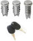 KIT Blocchetti Serrature Nottolino Cilindretto Serratura Portiere Cofano con 2 Chiavi Specifici per PANDA modello 141 prodotte dal 1986 al 2003-80/1206