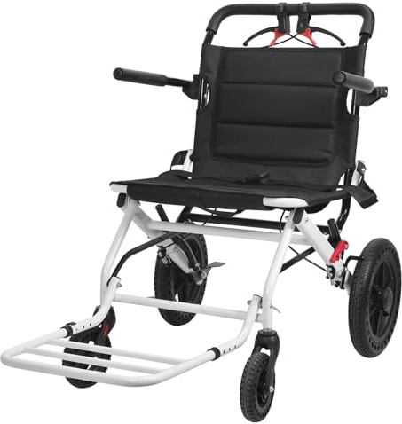 Haibinsuo ​Rollstühle klappbar leicht für Erwachsene & Senioren - Ultraleichter Transportrollstuhl (6,4 kg) Tragbarer Faltbarer mit Teleskopgriff & 30,5 cm Hinterrädern Unterstützt 120 kg (20 Zoll