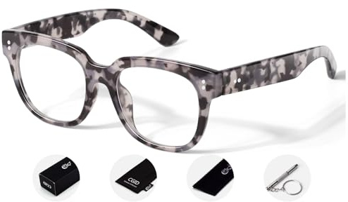 CGID Große Klarglas Fake brille ohne Stärke Damen Herren Dicker Quadrat Rahmen Fensterglas 100% UV400 Schutz