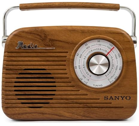Radio Portátil Grande Sanyo KS137M Retro con Bluetooth, USB y TF