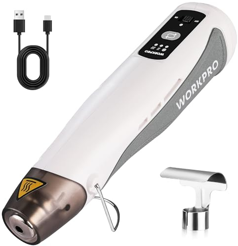 WORKPRO 7.2V Cordless Mini Heat Gun with 3 Temperature Settings, Handheld Hot Air Gun with Reflector Nozzle for Crafting, Embossing, Shrink Wrap and DIY Projects