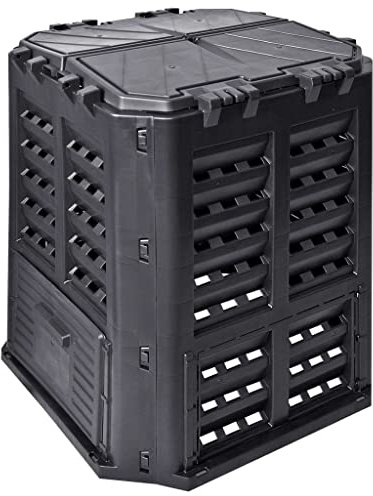 Composteur de Jardin, Bac à Compost Composteur Thermique Compostage Rapide pour Déchets Noir 68,9x68,9x83,9 cm 360 L