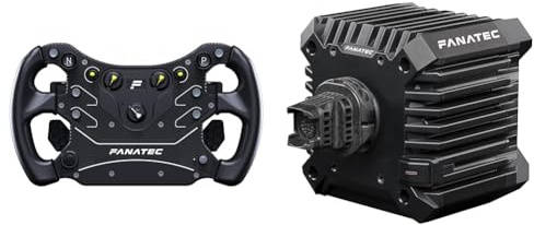 FANATEC Sim Racing CSL Volante GT3 + CSL DD QR2 Wheel Base – Empuñaduras de Goma Sobremoldeada, Base Direct Drive 5 Nm – PC