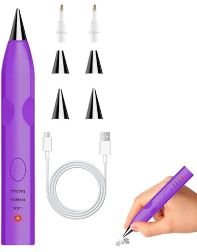 Stylo pour peinture diamant Outil De Design Strass Rechargeable Sans Fil | Stylo à strass électrique avec 3 niveaux Fournitures d'art et d'artisanat pour tableaux, ongles, broderie, dessin, bijoux