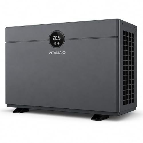 poolomio® Wärmepumpe Pool 9 kW Full-Inverter, leise 16,8 dB(A), WiFi-App | Heizen & Kühlen von -12°C bis +43°C, COP bis 14, für Pools 20-45 m³, R32-Kältemittel, inkl. Winterabdeckung
