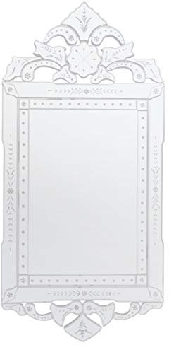 MirrorOutlet Groß antik Stil Detaillierte Venezianischer Wandspiegel 4 ft x 1 silberfarben (122 x 59 cm)