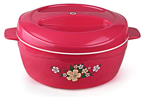 Cello Roti Plus Insulated Casserole Hot Pot Box Case with Lid 1500 ml Pink | BPA Free, Double Wall PU Insulated, Inner Drip Tray Casserole For Hot Pot For Roti Chapathi | Hot Pot Roti Case For Kitchen