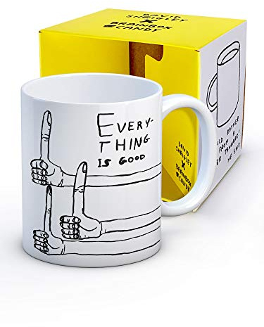 Brainbox Candy Official David Shrigley - Funny Coffee Mug - Gift Boxed Novelty Christmas Or Birthday Gift for Men and Women - Everything is Good Art Design Sold Exclusively