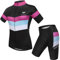nine bull Damen Radfahren Jersey Kurzarm MTB Bike Bekleidung straßen-Fahrrad-Shirts Shorts gepolsterte Hosen Small Purple