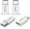 EasyULT USB C Adaptateur, Adaptateur USB Type C vers Micro USB(4-Pièces) Connecteur pour Samsung S8,Huawei P9,One Plus 3/2,MacBook Pro 2016,Google Chromebook Pixel, et d'autres avec USB C(Blanc)