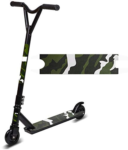 Street Stunt Scooter Pro 360 Spin Handlebar Sport Trick Push Kick Scooter for Age 8+, Lightweight Alloy Deck, ABEC-9 Bearings Trick Edition (black)