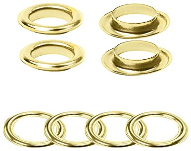 WedDecor 30mm Bronze Laiton Œillets avec Rondelles pour Vêtements et Maroquinerie, Rondelles pour Vinyle Bannières & Toile Support, DIY Projets - Or, Pack of 25