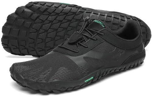 SAGUARO Barfußschuhe Herren Damen Traillaufschuhe Outdoor & Indoor Training Fitnessschuhe Wander Wald Strand Straße Laufschuhe Walkingschuhe Schnell Trocknend Badeschuhe, Öl Schwarz, 36 EU