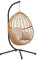 CONCEPT USINE | Fauteuil Suspendu Beige en Rotin Naturel | Design Auroa | Structure en Acier | Coussin Déhoussable | Revêtement en Poudre | Hamac Balançoire sur Pied terrasse Jardin | Résiste à l'eau