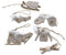 B&B 6 teiliges Set Christbaumschmuck GRAU Holz Filz Schlittschuhe Baumschmuck Ski Schlitten Nostalgie Alpen Thema Winter Ski Fahren Chirstbaumdeko Hänger Holzdeko Natur türkis Weiss …
