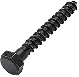 Blackline Holzschraube schwarz 8.0 x 60mm - 25 Stück Sechskantschraube Schrauben Holzschrauben