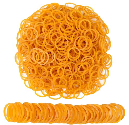 AMUU Rubber Bands mini 1200pcs yellow small Rubber Band Mini Soft Elastic Bands for Braids Hair Diameter 16mm rubber bands for Office Supplies School Home