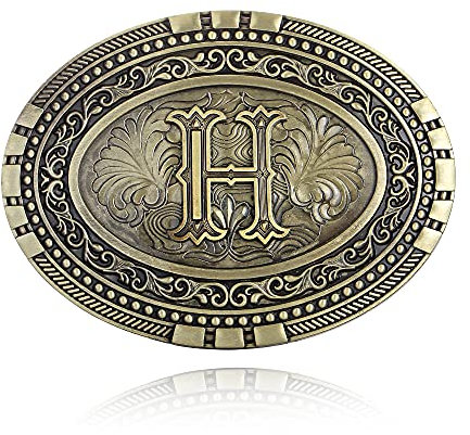 KDG Western-Gürtelschnalle für Herren – Buchstabe Cowboy, ovale Gürtelschnallen für Frauen, h, Einheitsgröße