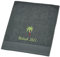 Wolimbo Duschhandtuch Bestickt mit Namen und Motiv - 70x140 cm - anthrazit - weiches Duschtuch personalisiert - Geschenk