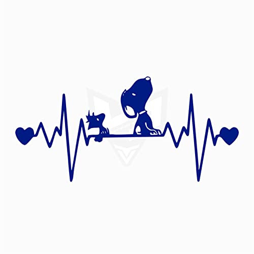 Artstickers Autoaufkleber in Form von Snoopy, 20 cm, für Auto-Liebhaber, Dunkelblau, Snoopy Sticker Herz, Geschenk Spilart, Marke Regsitured