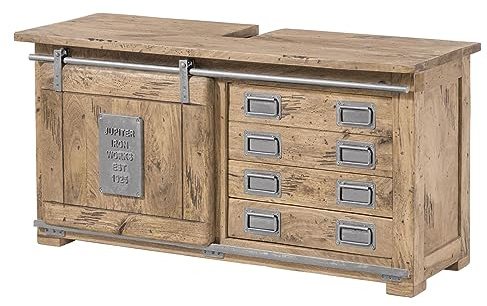 MASSIVMOEBEL24.DE Railway Unterschrank 120x40x60 Mango, Farbe:beige lackiert, Größe:120x40x60 cm (BxTxH)