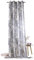 heimtexland ® Ösenschal Gardine Aquarell Blumen Blau Natur Leinen Halbtransparent HxB 245x135 Modern Landhaus Vorhang Typ761