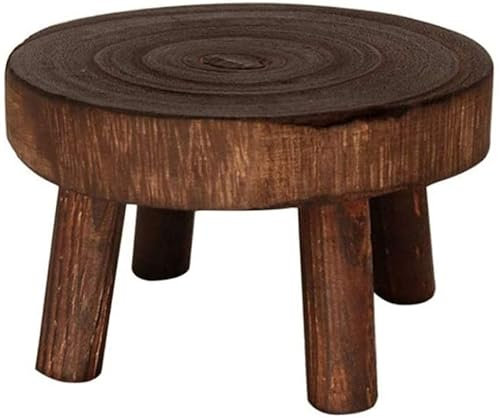 LNJ Holz Pflanzenhocker, Blumenhocker, Natur Aus Echt Holz, Kleiner Deko Hocker Blumenhocker Massiv Für Indoor Outdoor,14 * 9cm,20 9cm(Natural,Brown) (Braun,L)