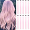 Bunte Haar-Extension-Clips für Mädchen, 55 cm, glatt, Party-Highlights, Haar-Accessoire, Haarteile für Damen, 10 Stück, Rosa