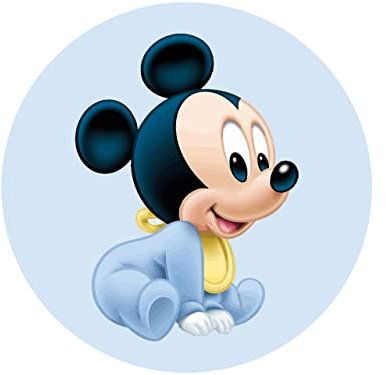 Tortenaufleger Baby Mickey Maus blau, rund 20cm Fondantpapier PREMIUM