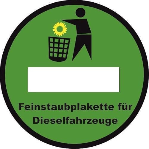 U24 Aufkleber Feinstaubplakette für Dieselfahrzeuge Umwelt 9 cm Autoaufkleber Sticker Konturschnitt