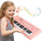 Docam Kids Piano Keyboard, 37 Keys Piano for Kids Music Piano with Microphone Portable Multi-Function Electronic Keyboards Educational Musical Gift Toys for 3 4 5 6 Year Old Girls Boys (Pink)