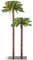 GOPLUS Arbre de Noël Artificiel Illuminé, 107 cm + 152,5 cm, Palmier Tropical à Deux Troncs avec 100 Lumières LED Blanc Chaud, Support Métallique pour la Maison et le Bureau