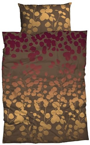 Casatex Bettwäsche Milena Satin beige-braun-Bordeaux Größe 155x220 cm (80x80 cm)