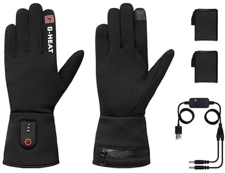G-Heat - Unterziehhandschuhe Beheizbar - Gemischt - Ultradünn - Taktil - Leicht - Atmungsaktiv. Einsatzbereiche: Sport, Mobilität, Arbeit. Lieferung mit 1 Paar Akkus und Ladekabel.