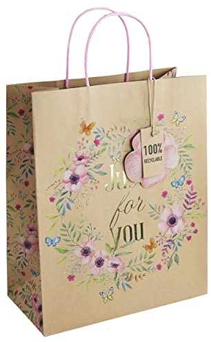 Eurowrap 32043-2C Geschenkbeutel, Papier, braun, Large
