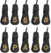 10pcs /Set Black Hybrid Iron Club Head Covers Protector with Large Gold No.
