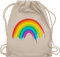 Turnbeutel Rucksack - Kleidung Pride Flag - Regenbogen LGBT & LGBTQ - Unisize - Naturweiß - lgbtq+ beutel csd rainbow bauwollbeutel lesbian christopher street day turnsack lqbtq beutelrucksäcke