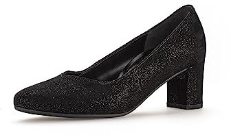 Gabor Escarpins classiques pour femme, chaussures à talons pour femme, largeur supplémentaire modérée (G), noir/argenté, 41 EU