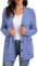 GRECERELLE Damen Strickjacke Strick Cardigan Lange Elegant Strickjacken mit Taschen mit Knöpfen Strickwaren Übergroße Pullover Strickmantel für Herbst Winter Frühling (Hellblau, L)