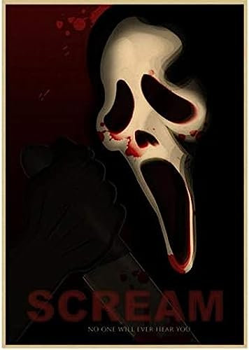 Poster Scream Vintage Filmplakat, Wandkunst, Bilder, Poster Und Drucke, Leinwandmalerei, Heimdekoration 50X70Cm Kein Rahmen