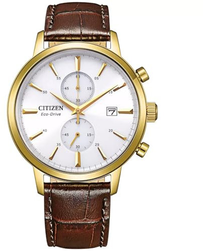 CITIZEN Herren Analog Quarz Uhr mit Leder Armband CA7062-15A